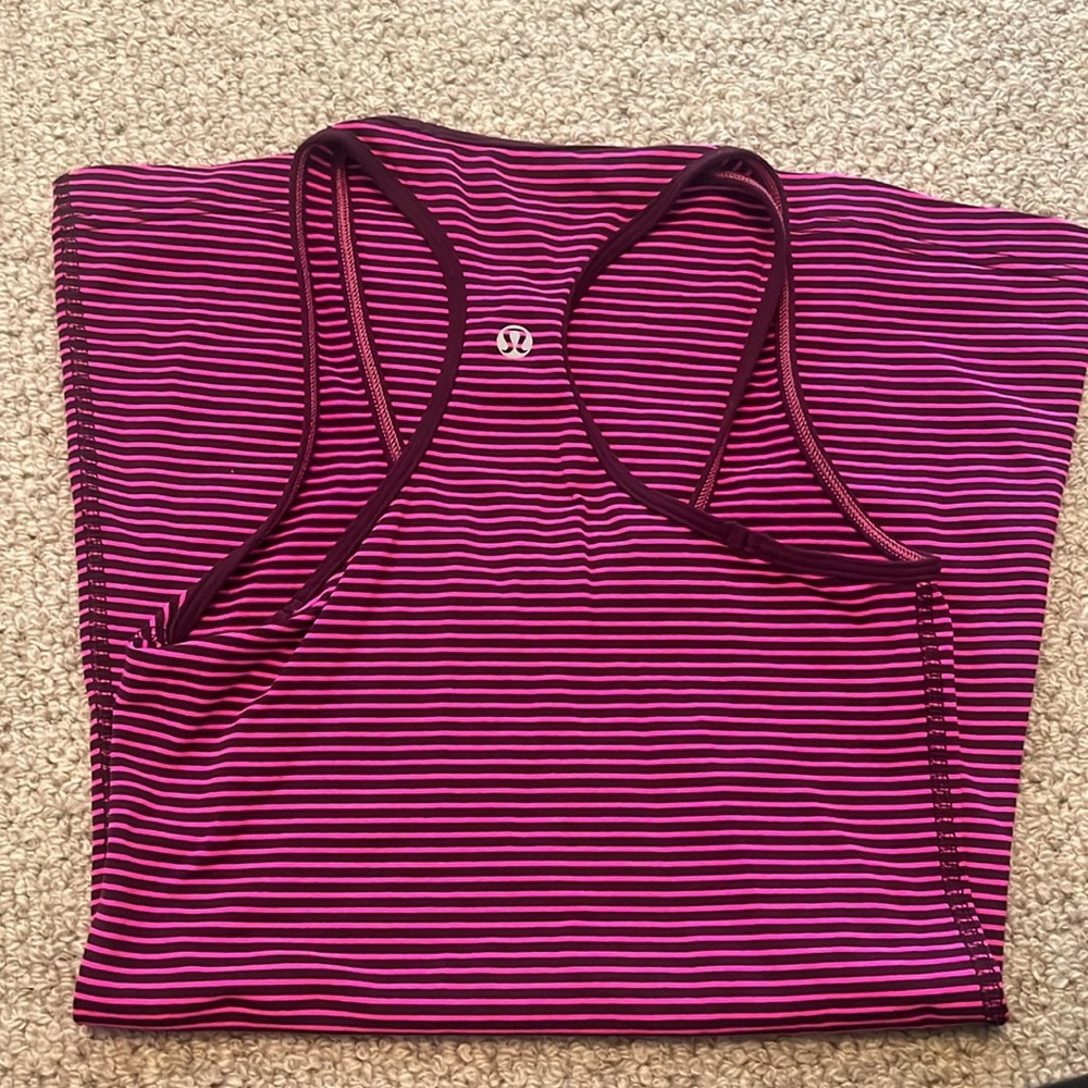 Pink + maroon LULULEMON racer back